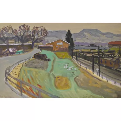 Bahnstation im Herbst