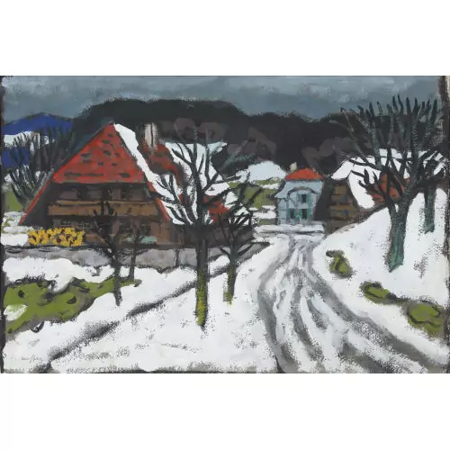 Winterlandschaft mit Bauernhäusern