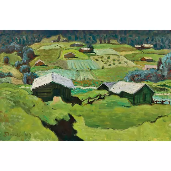 Hügelige Frühlingslandschaft