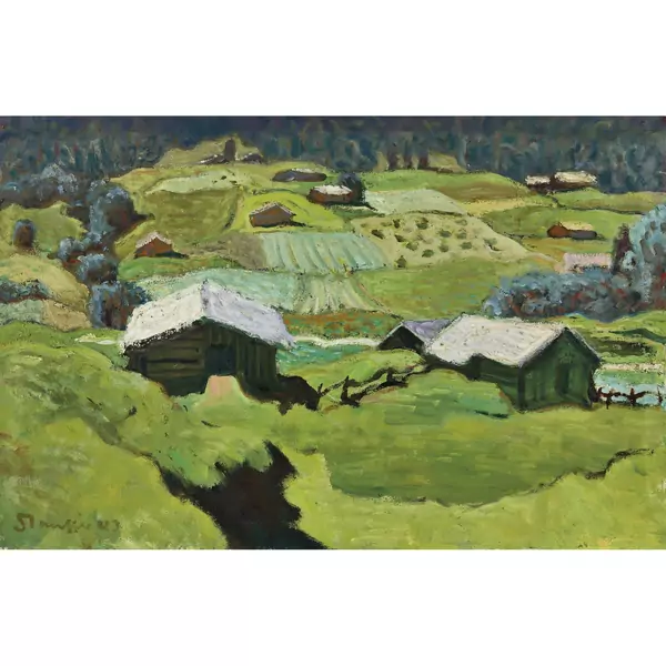 Hügelige Frühlingslandschaft