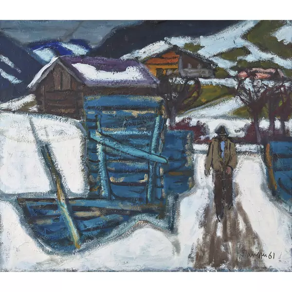 Voralpenlandschaft mit Schnee