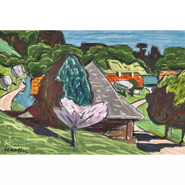 Sommerliche Emmentaler Landschaft mit Häusern