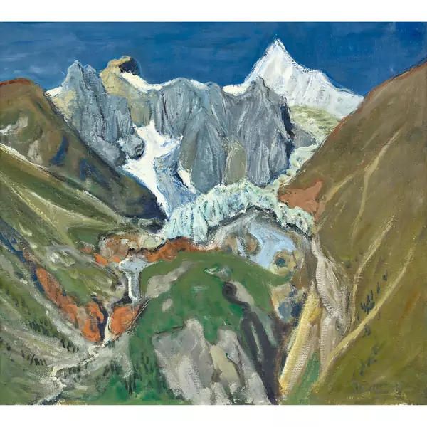 Blick auf den Fieschergletscher und das Finsteraarhorn