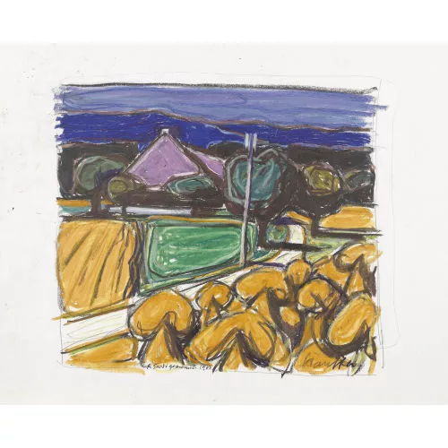 Fred Stauffer — Kleiner Weiler mit Strasse.