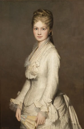 Portrait de femme à la robe blanche