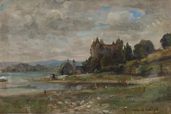 Frédéric DUFAUX (1852-1943), "Château de Grandson", huile — DognyAuction