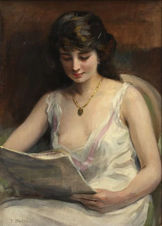J_eune femme lisant_