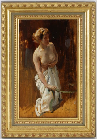Jeune femme à demi dénudée
