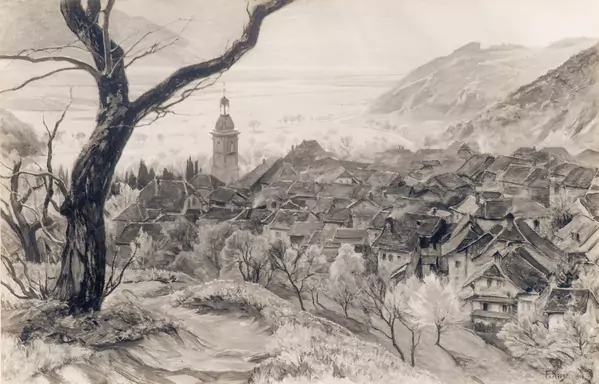 Frédéric Rouge (1867-1950), "La ville d'Ollon" — DognyAuction