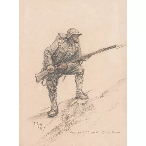 Frédéric Rouge — Schweizer Soldat mit Karabiner.