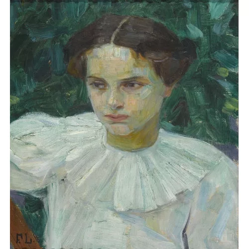 Frieda Menshausen-Labriola — Porträt eines Mädchens mit weisser Bluse.