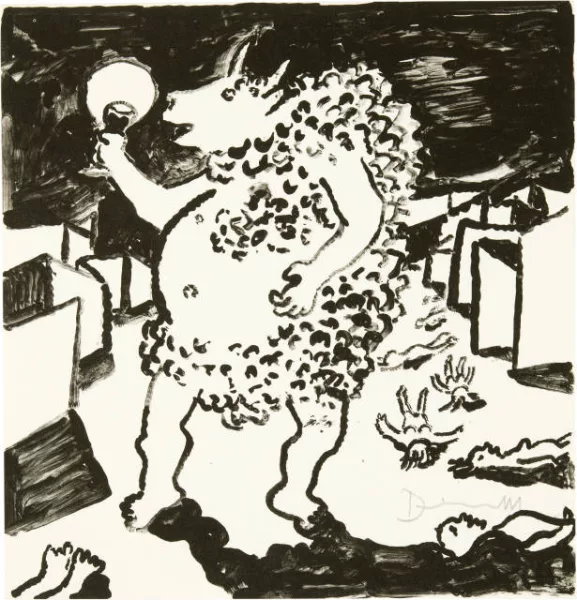 Friedrich Dürrenmatt — Tanzender Minotaurus. - Atlas am Weltkugeluniversum