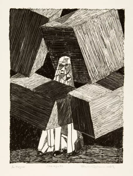 Friedrich Dürrenmatt — Kreuzigung IV. - Götter. - Steingott 3 sheets of the series "Soliloquy"