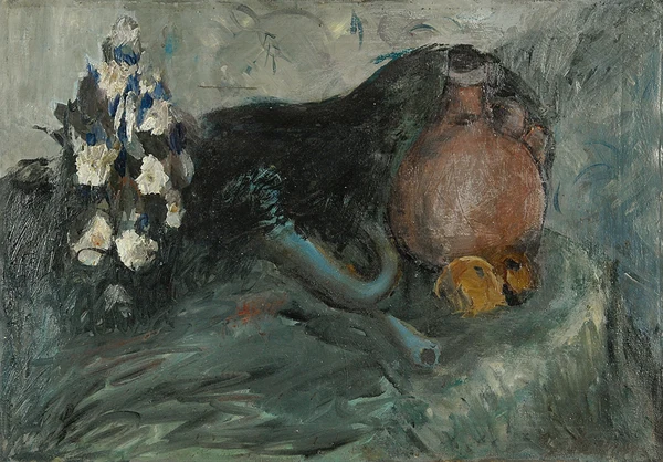 Friedrich Kuhn — Recto: Blaues Stillleben, verso: Selbstportrait, 1950er Jahre