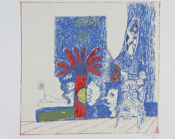Friedrich Kuhn — Komposition mit Palme und Sessel, 1971