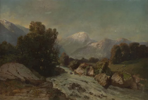 Friedrich Zimmermann — Cours d'eau de montagne,