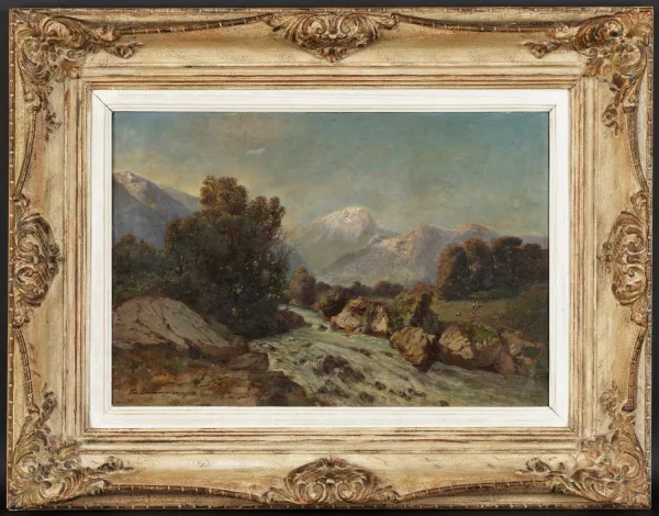 Friedrich R. Zimmermann — Paysage de montagne avec torrent