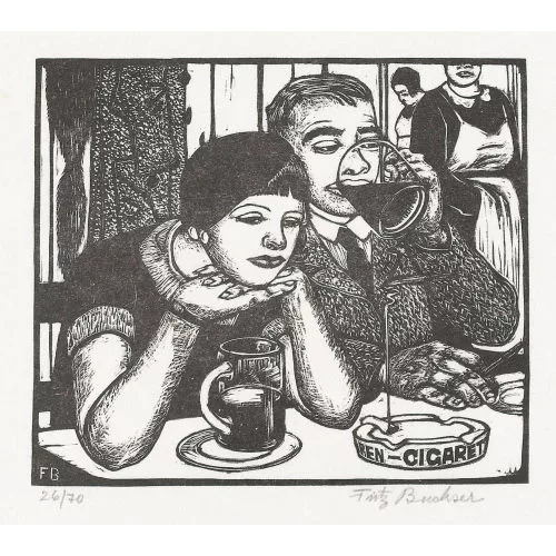 Fritz Buchser — Au restaurant.