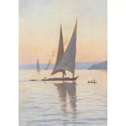 Fritz Edouard Huguenin-Lassauguette — Barque sur le Léman.