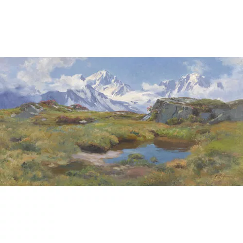 Fritz Edouard Huguenin-Lassauguette — "Aiguille de Chardonney et Aiguille Verte".