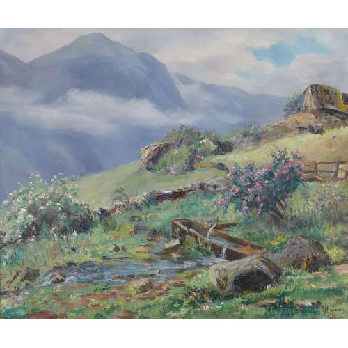 Fritz Edouard Huguenin-Lassauguette — Sommerliche Alppartie.