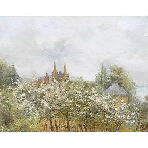 Fritz Edouard Huguenin-Lassauguette — Garten mit Sicht auf Neuchâtel.