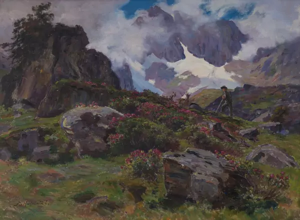 Fritz Edouard HUGUENIN-LASSAUGUETTE (1842-1926), "La source du Doubs", huile, 1921 — DognyAuction