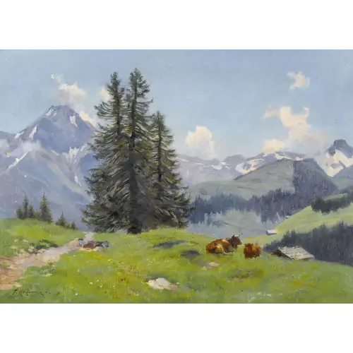 Weidende Kühe bei Adelboden