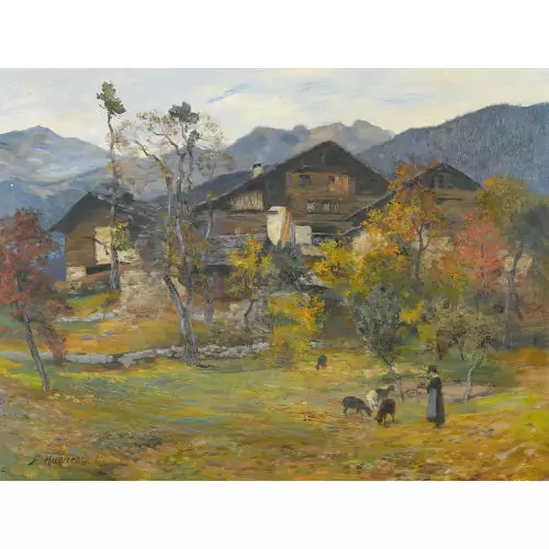 Herbstliche Walliser Landschaft mit Ormône