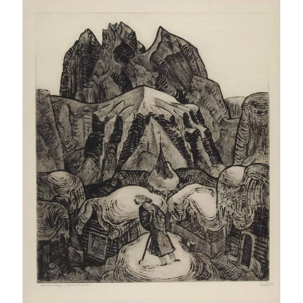 FRITZ EDUARD PAULI — "Berglandschaft" (auch "Berg und Mensch").