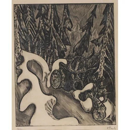 FRITZ EDUARD PAULI — "Schnee im Wald".