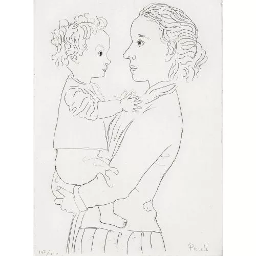 FRITZ EDUARD PAULI — Mutter und Kind.