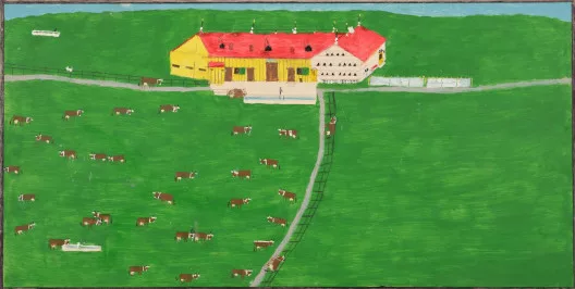 Fritz Frischknecht — Bauerngehöft mit Kühen