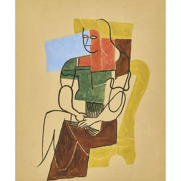 Sitzende Frau
