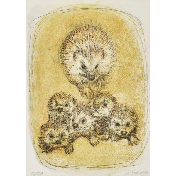 Fritz Hug — Igelfamilie.