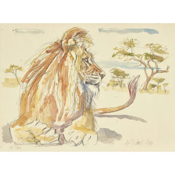Fritz Hug — Sitzender Löwe.