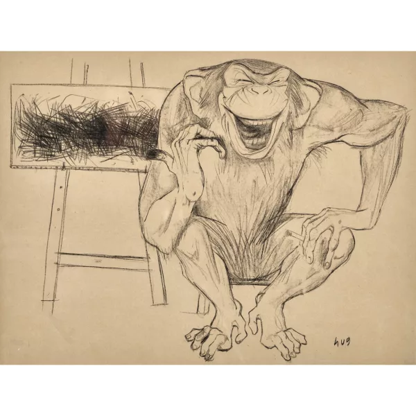 Fritz Hug — Affe als Künstler.