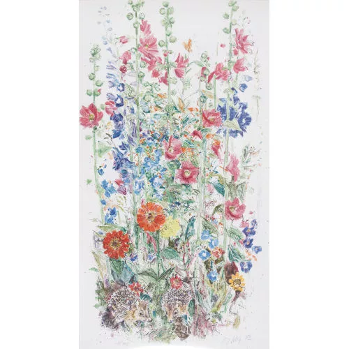 Fritz Hug — "Blumen mit Igel".