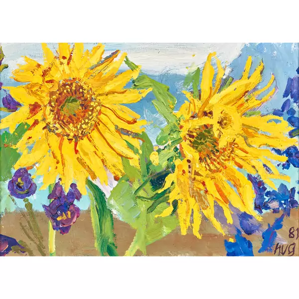 Sonnenblumen und Eisenhut