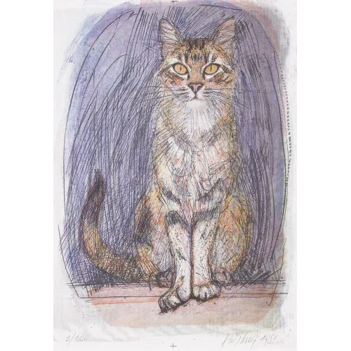 Fritz Hug — "Tigerkatze sitzend".