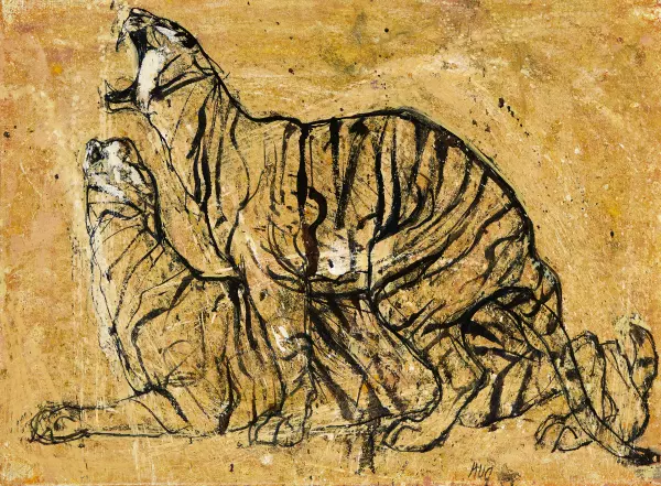 Tigerpaar beim Paarungsakt