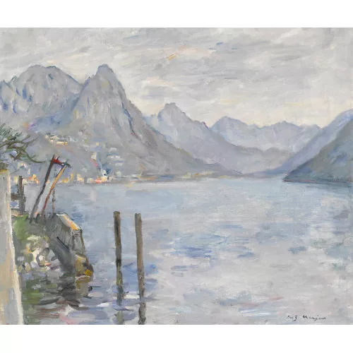 Fritz Meijer — Tessiner Landschaft mit dem Lago di Lugano.