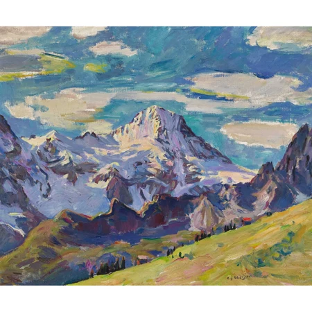 Alp vor Bergkulisse