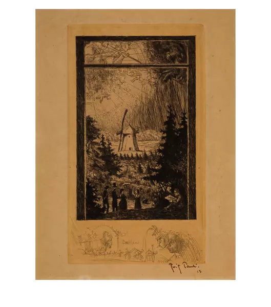 Fritz Pauli — Frühling. - Exlibris Fritz Pauli. - Festkarte Doehlau II Sammelnummer von 3 Grafiken — Galerie Kornfeld
