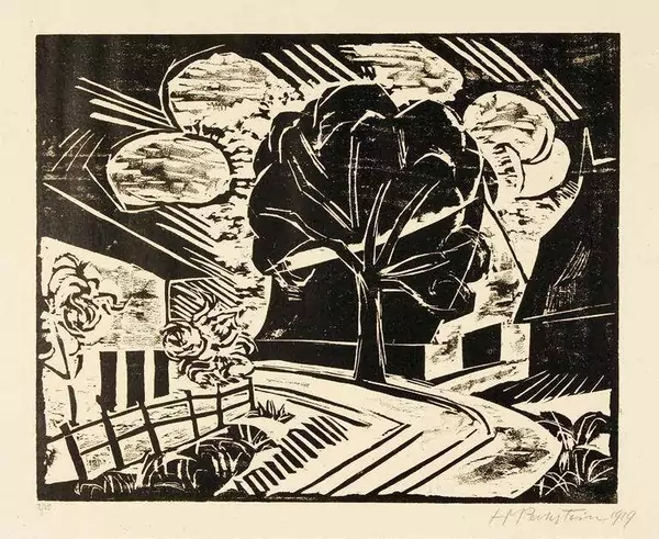 Fritz Pauli — HERMANN MAX PECHSTEIN Zwickau 1881–1955 Berlin Am Dorfeingang — Galerie Kornfeld