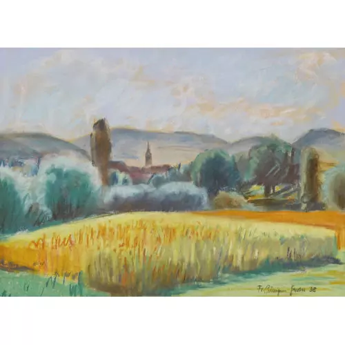 Sonnige Feldlandschaft