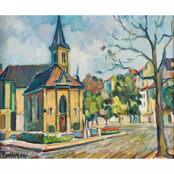 Strassenzug mit Kirche