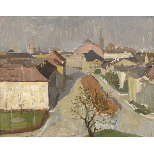 Fritz Ryser — Stadtpartie mit der Markthalle von Basel.