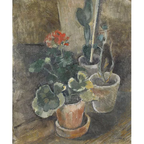 Fritz Ryser — "Geranium im Topf".