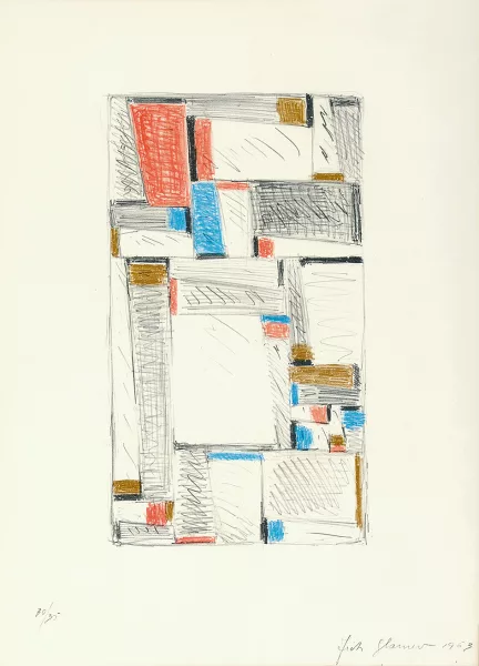 Fritz Glarner — Color Drawing for Relational Painting, 1963